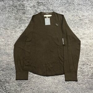 NWT Abercrombie & Fitch Muscle Long Sleeve Thermal Shirt Mens XXL Brown Y2K